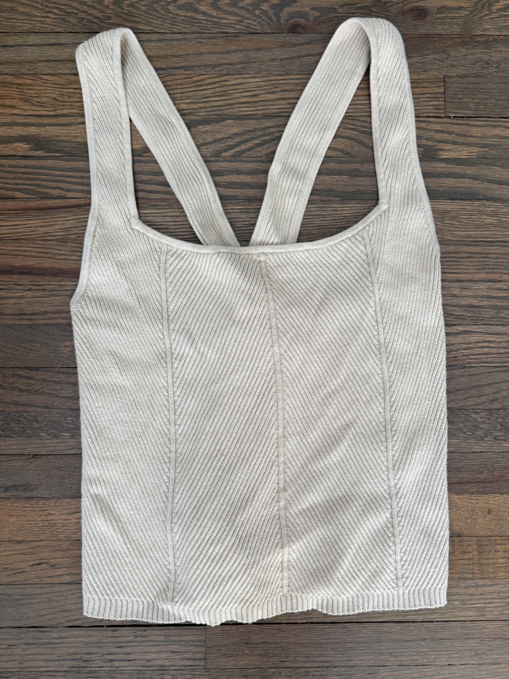 Abercrombie & Fitch Cream Ribbed Square-Neck Tank